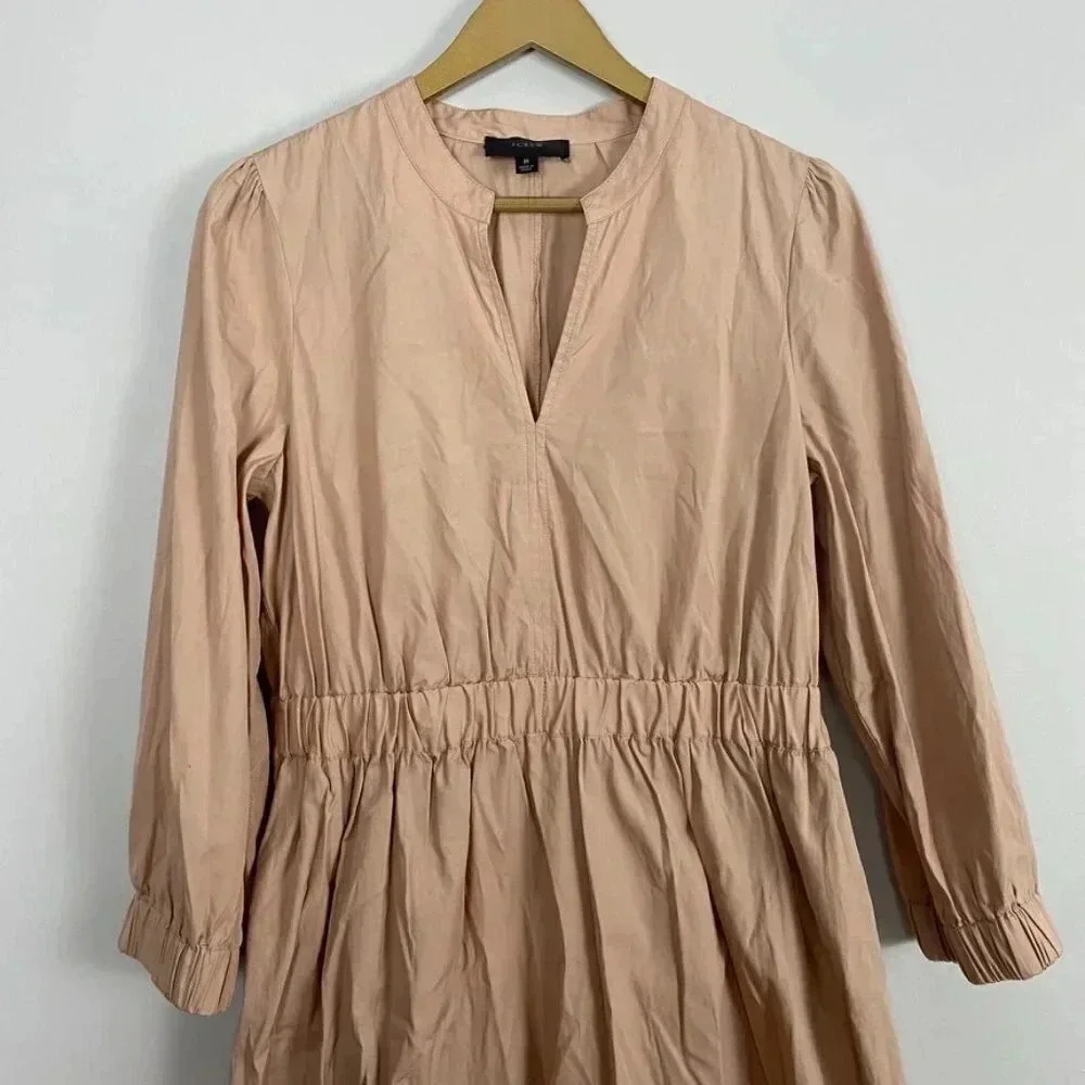 J. Crew Cinched Waist Poplin Dress